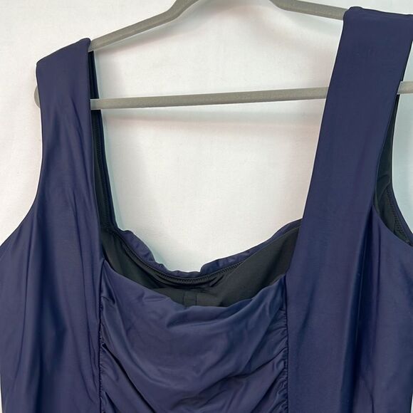 J.Crew Navy Blue Ruched One Piece Swimsuit NWT - Picture 9 of 15